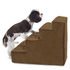Majestic Pet 4 Step Portable Dog Stairs For Small Dogs To Get On Bed Supports
