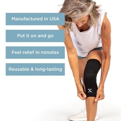 NUFABRX Medicine-Infused Pain Relieving Knee Compression One Size, Black
