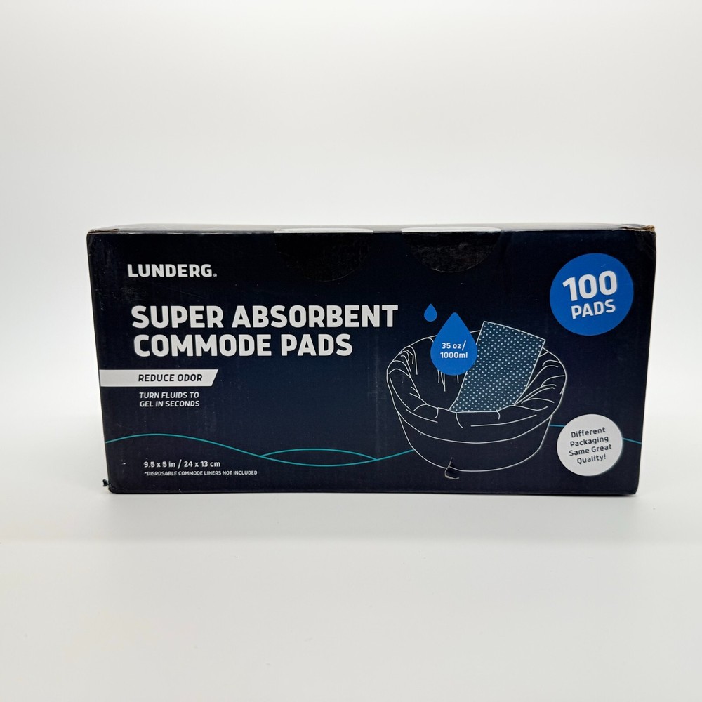 Super Absorbent Commode Pads – Medical Grade Value Pack 100 Count – for Bedside