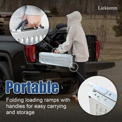 74″ Folding Motorcycle Ramp, 440 Lbs Heavy Duty Loading Ramp for Pickup Trucks,
