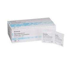 McKesson Sanitizing Skin Wipe, Individual Packet, Unscented, Box of 100,