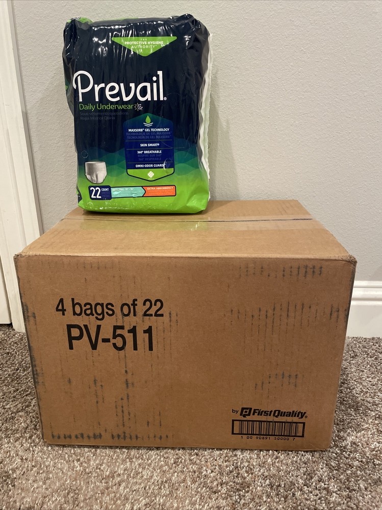 Prevail Adult Small – Box Of 4 Packages 22 Count Each-88 Total