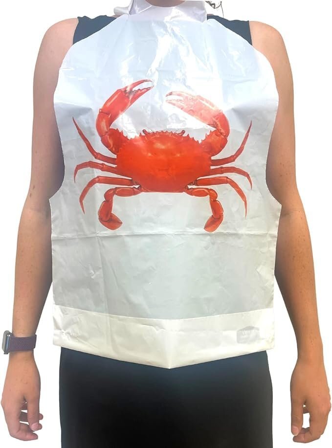 AMSCO Disposables Disposable Crab Bibs for Adults 25 Pack