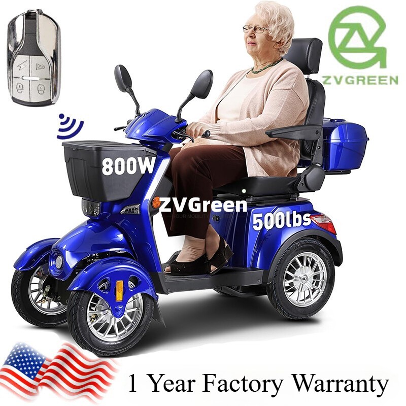 800W 4 Wheels All-Terrain Heavy Duty Senior Mobility Scooter 500lbs 31Miles