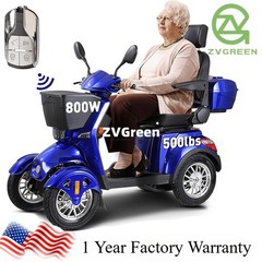 800W 4 Wheels All-Terrain Heavy Duty Senior Mobility Scooter 500lbs 31Miles