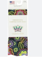 Celeste Stein Therapeutic Compressions Knee Length Women’s Socks Size 5-11 Flora