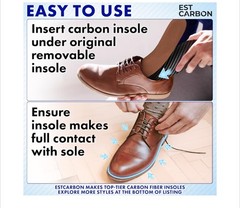EstCarbon – Carbon Fiber Insole – 1 Pc, Men 5-5.5, Women 6-6.5 –