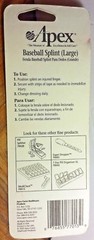 Baseball Finger Splint Size LARGE Foam Padding ~ Great for Dog Tail Injuries too