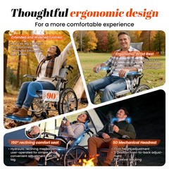 High Quality Lightweight Foldable Transport Wheelchair, Travel Wheelchairs
