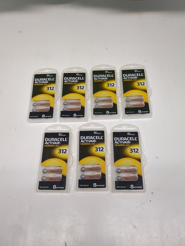 Duracell Activair Hearing Aid 312 Lot Of 7 (56 Batteries)