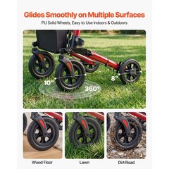 Uimoso Compact 3-Fold Rollator Walker for Seniors, Supports Up to 300 lbs