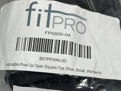 FITPRO FP5800-04 Adjustable Post-Op Open Square Toe Shoe Women’s Small NIP