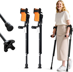 Adjustable Forearm Crutches for Adults–10-Level Height Ergonomic Arm Crutches, A