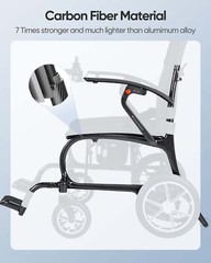25lbs Lightweight Carbon Fiber Electric Wheelchairs All Terrain Airline Approve