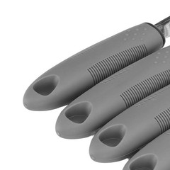 5pcs Household Utensils Stainless Steel Rubber Handle Spoon Fork Set For Home