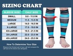 Doc Miller Calf Compression Sleeve 1Pair 20-30mmHg Varicose Vein BLK/BLU/GRY/WHT