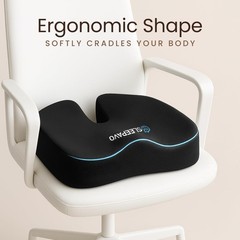 Portable Memory Foam Coccyx Cushion for Sciatica and Back Pain Relief – 275 lbs