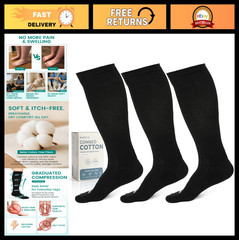 Compression Socks 20-30mmHg for Men & Women, Knee High Support for Travel & Work
