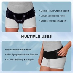 Pregnancy & Postpartum Pelvic Support Belt | Prolapse Relief with Gel Pack | M/L