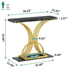 Yitahome Gold Console Table Modern Sofa Table For Living Room Hallway 40 Inch