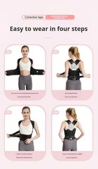 Shoulder and back posture correction with camel straps, adult body shape