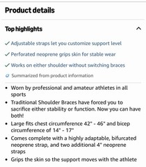 Saunders Sully Shoulder Stabilizer Brace for Posterior Instabilities