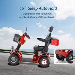 4 Wheel 500W Mobility Scooters 48V 20Ah 31 miles10mph 330lbs for Adult Senior