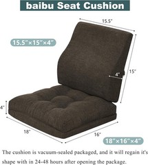 Memory Foam Small Recliner Cushions with Lumbar Support Pillow Set, 18x16x4 I…