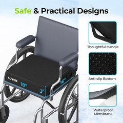 Cooling Gel Seat Cushion for Long Sitting without Stuffiness, Memory Foam Whe…