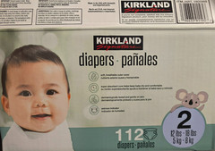 Kirkland Signature Diaper Size 2, 112-count 12-18 lb/5-8 kg – 1805969 – Open Box