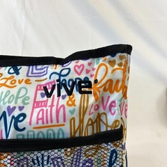 Wheelchair Walker Bag Vive Health Hope Faith Love Pcckets Zippers Multicolor