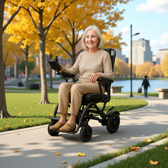 Foldable Power Wheelchair 330lb Capacity 36lb Ultra-light Electric Wheelchair