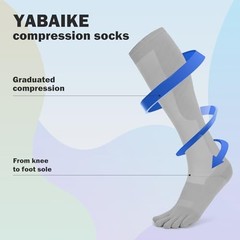 Toe Socks Compression Socks for Women & Medium Compression-black,white,grey