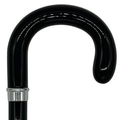Classy Crook Handle Walking Cane in Black from Italy