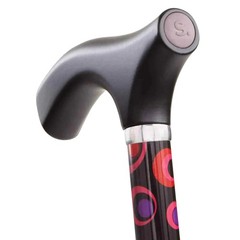 Switch Sticks Circle Print Aluminum Folding Cane 32 to 37 Inch Height