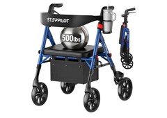 Bariatric Rollator Walker with Seat for Seniors, 500Lb Capacity Aluminum Frame,
