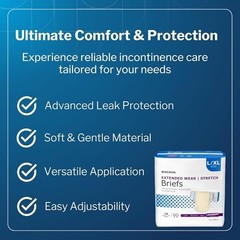 McKesson Stretch Briefs L/XL 48–66 in Max Absorbency, 56 Ct