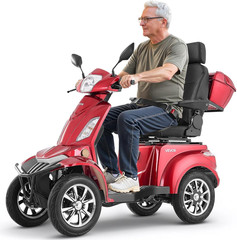Heavy Duty 4-Wheel Mobility Scooter, Powerful 1000W Brushless Motor, 500 Lbs Cap