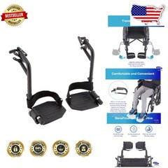 Adjustable Wheelchair Legrest, Flip-Up Aluminum Footplate, High Compatibility