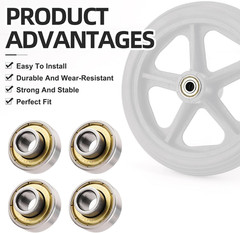 Rollator Caster Wheel Bearings Replacement for Wheelchair Transport Chair