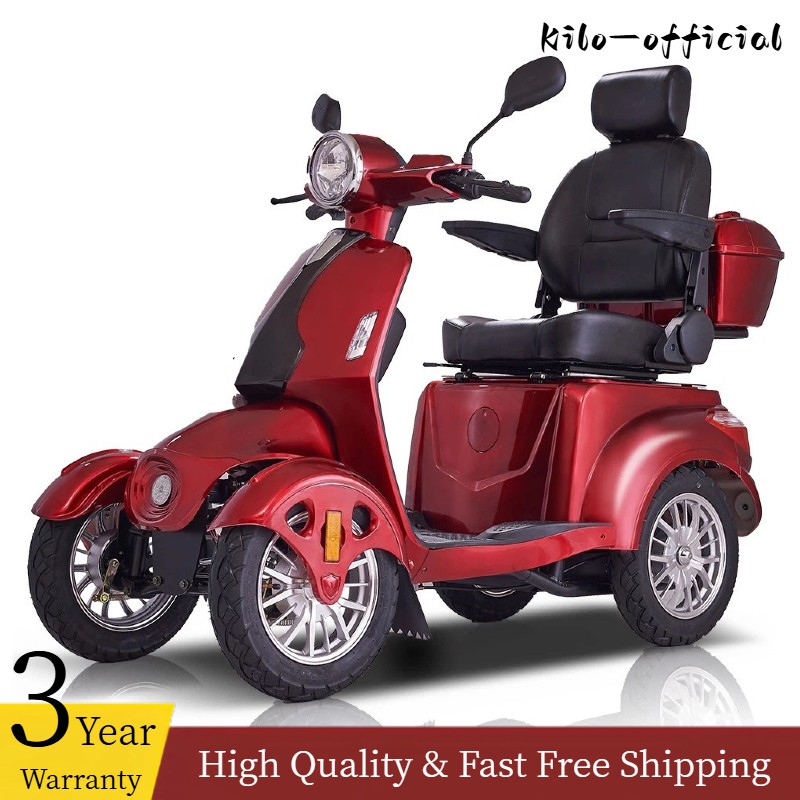 4-Wheel Heavy Duty Electric Mobility Scooter 800W for Senior & Adult 500lbs Red