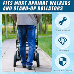 2 Pcs Rollator Armrest Pad Upright Walker Forearm Pads Black Walker Handle Coush