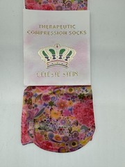 Celeste Stein Therapeutic Compressions Knee Length Women’s Socks -Floral Hearts