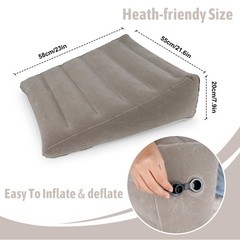 Bloomoja Inflatable Wedge Pillow, Portable Travel Pillows for Sleeping, Grey