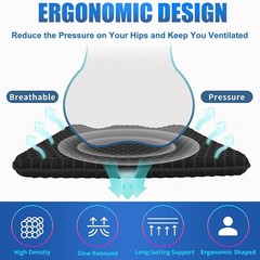20″ Gel Seat Cushion for Long Sitting Pressure Relief(Jumbo&Thick) – Wheelchair