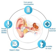 MiNi Hearing Aids Battery Power Small In Ear Sound Voice Amplifier Enhancer L/R