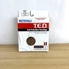Kendall T.E.D. Anti-Embolism Stockings Knee Length Closed Toe 1 Pair Beige