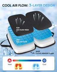 Foldable Gel Memory Foam Seat Cushion – Ideal for Office Chairs & Air Travel