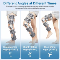 Aulexmed 1pc Adjustable Hinged ROM Knee Brace, Knee Support Stabilizer with Lock