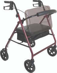 Compass Health Rolling Walker Rollator w/Seat Back, Heavy Duty 400lb Capacity